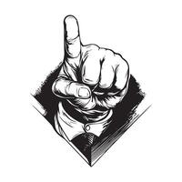 Male hand with a raised index finger image isolated on white background vector