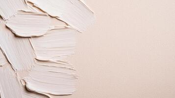 Delicate Cream Brushstrokes on a Beige Background Abstract Art photo