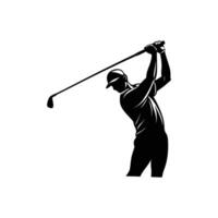 Golfer Mid Swing with Powerful Driver Shot vector