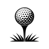 Close Up View of White Golf Ball on Tee vector