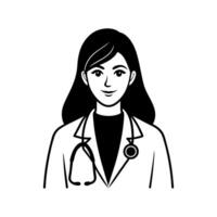 Professional Woman Doctor Art for Healthcare Graphics vector