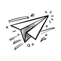 Paper Plane Flying Origami Symbol for Message, Communication, Startup, Creativity, Mail Delivery, Business Launch, and Minimalist Illustration vector