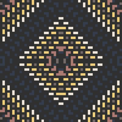 Mosaic Islamic Pattern Artfolk Embroidery, Aztec Geometric Ornament Print. Design for Carpet, Wallpaper, Clothing, Wrapping, Fabric