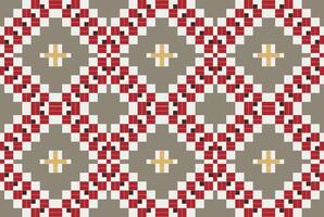 Geometric Pattern Ikat Quilt Patternfolk Embroidery, Aztec Geometric Ornament Print. Design for Carpet, Wallpaper, Clothing, Wrapping, Fabric vector