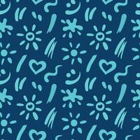Strokes of sunscreen cream seamless pattern. Texture of lotion, spray, oil, toothpaste smudges. SPF cosmetic products touches. Sun, heart, smile, blob smears shapes. Flat design vector