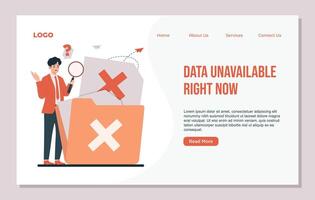web site design template No data concept . Data analysis. Flat style illustration. vector