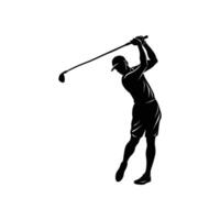 Focused Golfer Swinging Driver with Precision vector