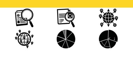 Digital Resume Concept with Magnifying Glass and Chart Icons vector