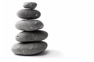 A stack of stones on a white background photo