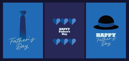 A bold and thoughtful layout set for Happy Fathers Day featuring masculine graphics ideal for greeting cards posters or digital tributes vector