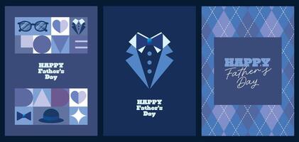 Creative design layout set for Fathers Day with elements showcasing masculine energy and love perfect for digital and print celebration content vector