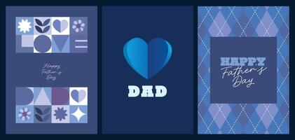 A Fathers Day layout set with bold design elements highlighting masculine strength and appreciation ideal for cards posters or digital celebration visuals vector