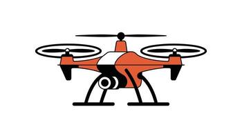 Remote control flying drone copter with camera vector