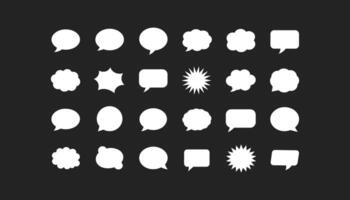 Set of simple and flat speech bubbles design illustration isolated on white background vector