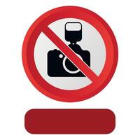 stylized prohibitory red sign no camera allowed on white background vector
