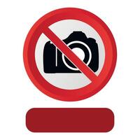 stylized prohibitory red sign icon no camera allowed on white background vector