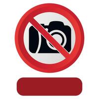 stylized prohibitory red sign icon no camera allowed isolated on white background vector