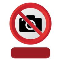stylized prohibitory sign icon no camera allowed on white background vector