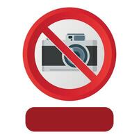 prohibitory red sign icon no camera allowed isolated on white background vector