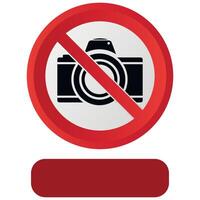 stylized prohibitory red sign no camera allowed isolated on white background vector