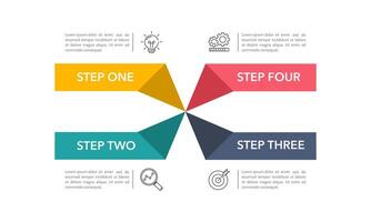 4 Steps or Options infographic design template. Diagram, Report, Business and Corporate presentation. vector
