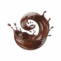 liquid chocolate in wave style isolated on white background vector