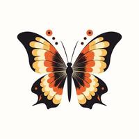 A black and orange butterfly with red eyes vector