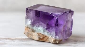 Vibrant Purple Amethyst Gemstone Macro Photography photo