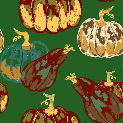 pumpkins on green fabric, custom fabric