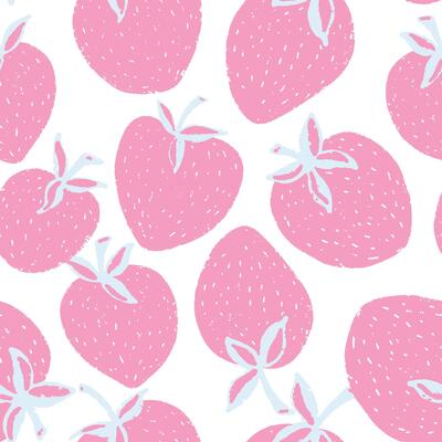 a pattern with, strawberries on it