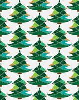 a pattern with green and orange trees vector