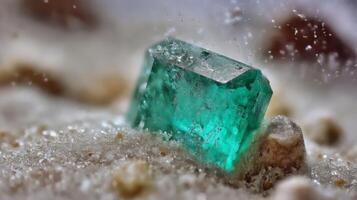 Vibrant Green Emerald Gemstone Macro Shot photo