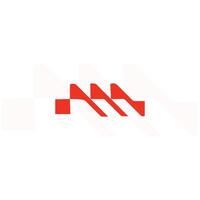 Red zigzag pattern logo with geometric shapes, modern design vector