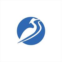 Simple Blue Bird Logo Design in Circular Frame for Tech Startup Identity Design, Environmental Campaigns, Flight Circle, Travel Agency Branding vector