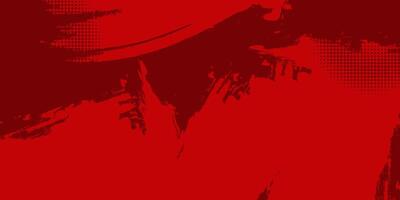 Vibrant Red Background with Hand-Painted Brush Effect and Halftone Design for Sports Use vector