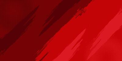 Sporty Red Background with Artistic Brush Strokes and Halftone Style Elements vector
