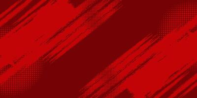 Red Abstract Background with Brush Strokes and Halftone Details in a Sporty Design Style vector