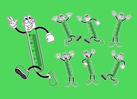 Collection of Happy Test Tube Character in Various Pose vector