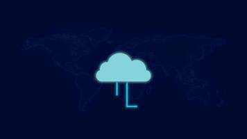 Cloud storage system with glowing global folder network video