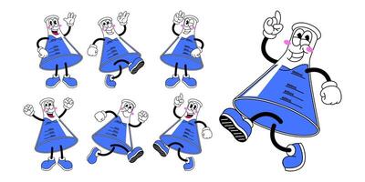 Set of Happy Flask Character in Various Pose vector