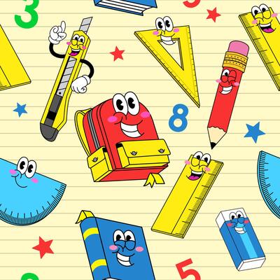 Seamless Pattern Of Back to School Illustration
