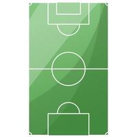 A soccer field with a green background vector