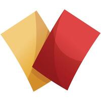 Two red and yellow squares on a white background vector