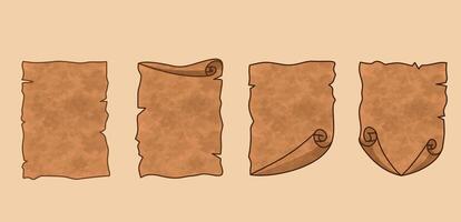 Three different types of scrolls on a brown background vector