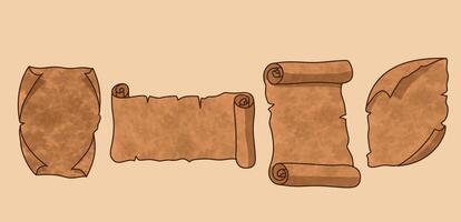 Three scrolls with different shapes and sizes vector