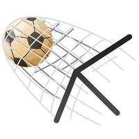 A soccer ball is in a net with a cross vector