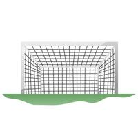 A soccer goal with a net on the ground vector