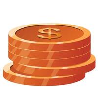 A stack of coins with dollar sign on top vector