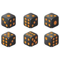 Dice set with orange dots vector