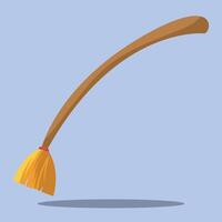 A broom with a long handle and a yellow handle vector